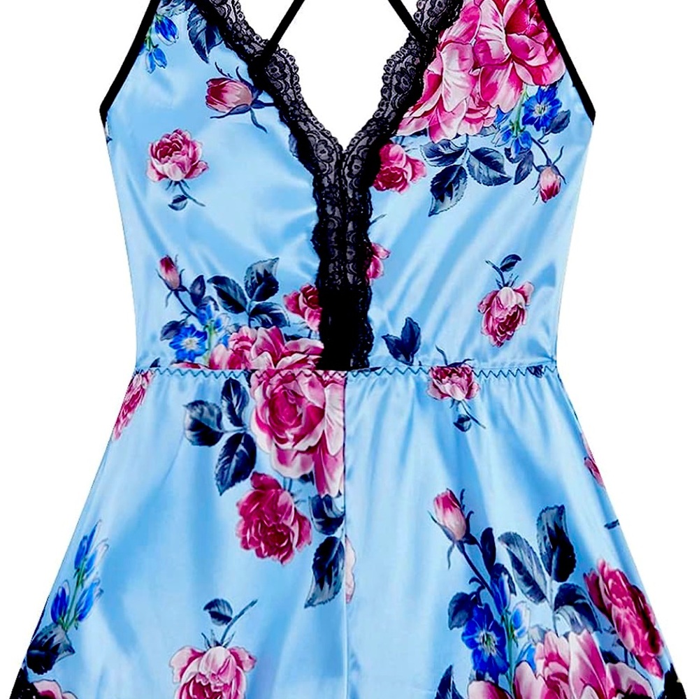 SweatyRocks Women's Floral Lace Romper Size Medium